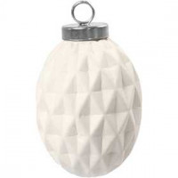 Terracotta ornamenten, ovaal, d: 5 cm, h: 7 cm, wit, 6stuks [HOB-50565]