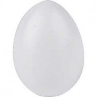 Ei, plastic, h: 4 cm, gatgrootte 2 mm, wit, 20stuks [HOB-510301]