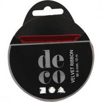 Fluweellint, b: 6 mm, rood, 10m [HOB-51309]