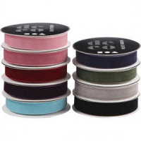 Fluweellint, b: 15 mm, diverse kleuren, 9x4m [HOB-51320]