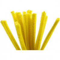 Chenille draad, dikte 9 mm, l: 30 cm, geel, 25stuks [HOB-51606]