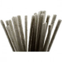 Chenille draad, dikte 9 mm, l: 30 cm, grijs, 25stuks [HOB-51607]