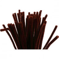 Chenille draad, dikte 6 mm, l: 30 cm, antiek rood, 50stuks [HOB-51612]