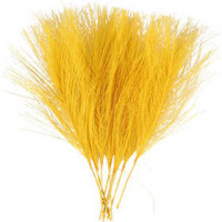 Artificial feathers, L: 15 cm, W: 8 cm, 10 pcs, yellow [HOB-518051]