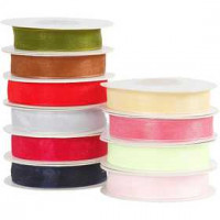 Organza lint, b: 15 mm, diverse kleuren, 10x20m [HOB-52221]