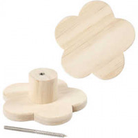 Kapstok, bloem, d: 11 cm, diepte 4,5 cm, grenen, 1stuk [HOB-54409]