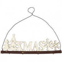 Kerstdecoratie, XMAS, h: 7 cm, b: 22 cm, triplex, 1stuk, diepte 0,5 cm [HOB-55323]