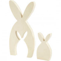 2in1 Figuren, hazen / konijnen, h: 11,5+24,5 cm, b: 6,5+11,5 cm, triplex, 1set, diepte 2 cm [HOB-56133]