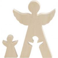 2in1 Figuren, engel, h: 7,8+20 cm, b: 4,5+14,3 cm, triplex, 1set, diepte 2 cm [HOB-56136]