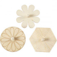 Tollen, d: 7 cm, h: 3,8 cm, triplex, 24stuks [HOB-56142]