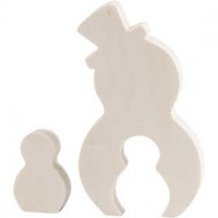 2in1 Figuren, sneeuwpop, h: 4,5+11,5 cm, b: 3+6,5 cm, triplex, 1set, diepte 1,2 cm [HOB-56156]