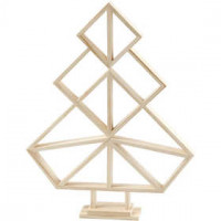 Geometrische kerstboom van hout, h: 40 cm, b: 31 cm, Keizerin boom, 1stuk [HOB-56198]