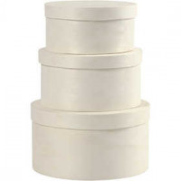 Ronde fineer doos, d: 10+11+13 cm, h: 5+6+7 cm, populier, 3stuks [HOB-575180]