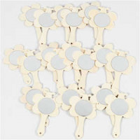 Hand Mirrors, H: 13.9 cm, W: 9 cm, 20 pcs, plywood [HOB-579500]