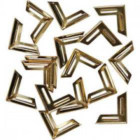 Metalen hoeken, afm 19x19 mm, binnenmaat 5 mm, goud, 150stuks [HOB-58010]
