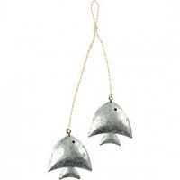 Metalen vissen, l: 6 cm, b: 5,5 cm, 2stuks, dikte 10 mm [HOB-59317]