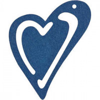 Hart, donkerblauw, afm 55x45 mm, dikte 2 mm, 10stuks [HOB-599104]