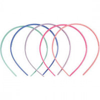 Hair Bands, W: 8 mm, 5 pcs, asstd. colours [HOB-600830]