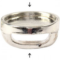Cabochon spacer kraal, d: 15 mm, gatgrootte 3x10 mm, verzilverd, 25stuks [HOB-60143]