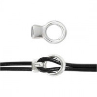 Sieradensluiting, l: 35 mm, b: 20 mm, verzilverd, 1stuk, gatgrootte 10 mm [HOB-61154]