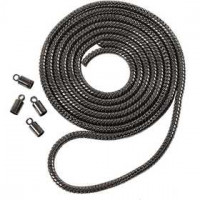Slangenketting, d: 3,1 mm, donker metallic grijs, 1m [HOB-61261]