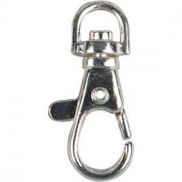 Sluiting / Sleutelhanger met draai-oog,  40 mm, verzilverd, 2stuks [HOB-613140]