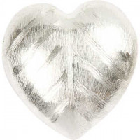 Fashion Link, afm 40x35x13 mm, gatgrootte 1,2 mm, geborsteld zilver, Groot hart, 5stuks [HOB-61477]