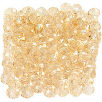 Facet kralen, afm 3x4 mm, gatgrootte 0,8 mm, topaz, 100stuks [HOB-61661]