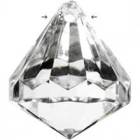 Acryl Kralen, afm 31x35 mm, gatgrootte 2,5 mm, Transparant glans, 6stuks [HOB-636840]