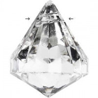 Acryl kralen, afm 25x22 mm, gatgrootte 2 mm, Transparant glans, 14stuks [HOB-636860]