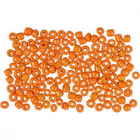 Rocailles, afm 8/0 , d: 3 mm, oranje, 25gr, gatgrootte 0,6-1,0 mm [HOB-682021]