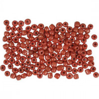 Rocailles, afm 8/0 , d: 3 mm, donkerrood, 500gr, gatgrootte 0,6-1,0 mm [HOB-682032]