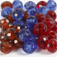 Glaskralen, afm 9x14 mm, gatgrootte 4 mm, 36stuks [HOB-689439]