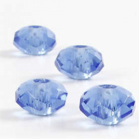 Facetglas links, afm 9x14 mm, gatgrootte 4 mm, blauw, 4stuks [HOB-68947]