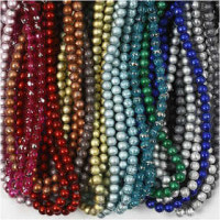 Glazen kralen assortiment, d: 8-11 mm, gatgrootte 1-1,5 mm, 16slagen [HOB-69571]