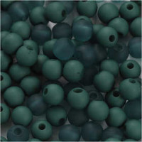 Plastic Kralen, d: 6 mm, gatgrootte 2 mm, flessengroen, 40gr, circa 150 stuk [HOB-69595]
