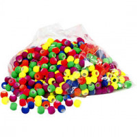 Link kralen, afm 8x10 mm, gatgrootte 5 mm, neon kleuren, 300gr [HOB-69729]