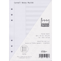 Agenda Vulling A5 Wit Cornell Muziek, 6 Rings (1 st) [BOP-A5CW]