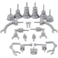 Robot onderdelen, afm 0,5-6 cm, grijs, 19div [HOB-78277]