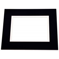Passepartout Dubbeldik Zwart/Wit 50,8x61cm met 10,5x13,5cm Venster (25 stuks) [MD30064]