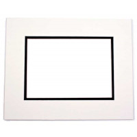 Dubbele Passepartout, Ivoor/Zwart 6,7x11,8cm uitsnede - Buitenmaat 12.7x17.8cm (10 Stuks) [MD20054]