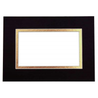 Passepartout Dubbeldik Zwart/Goud 12,7x17,8cm met 6,7x11,8cm Venster (10 stuks) [MD20178]