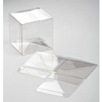 Plastiek Doosjes 7,6x7,6x7,6cm Kristalhelder met Autolock Bodem (25 stuks) [PLB58]