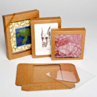 Kraftdoosjes 13,7x2,2x18,7cm met los Plastiek Venster (25 stuks) [WKRS266]