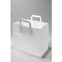 Shopping Bag Bleached Kraft 80 g/qm 32x17x26 cm (50 pcs) [PADW8026]