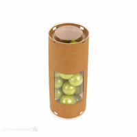 Kraftdoosjes rond 6,4x6,4x15,4cm met Venster (25 stuks) [KTRWS26]