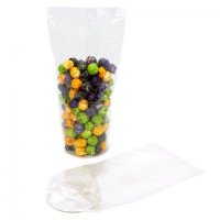 Plastiek Zakken ronde Bodem 8,3x25,4cm 40 Micron met papieren Kaart (50 stuks) [RPBG3]