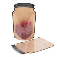 Stazakken Kraft pot vorm 13x7.6x20.6cm (100 stuks) [SP3K]